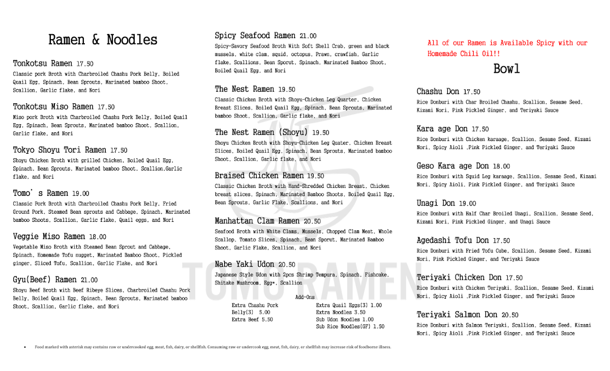 Menu Tomo Ramen And Izakaya-1