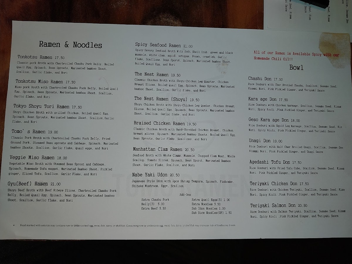 Menu Tomo Ramen And Izakaya-7