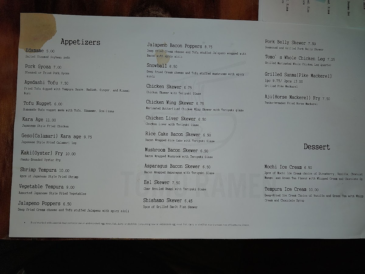 Menu Tomo Ramen And Izakaya-9